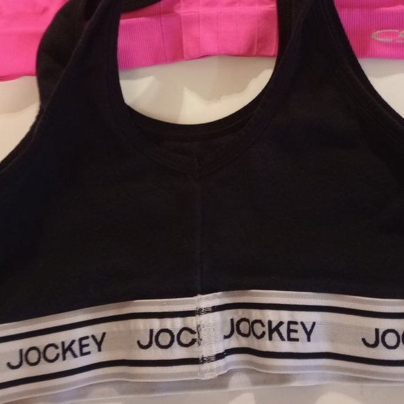 Hot pink Champion Bra Size L & Black Jockey bra Size M - Picture 3 of 3